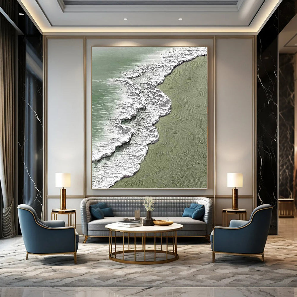 Large - Scale Hand - Painted Textured Abstract for Office & Bedroom DKH1200