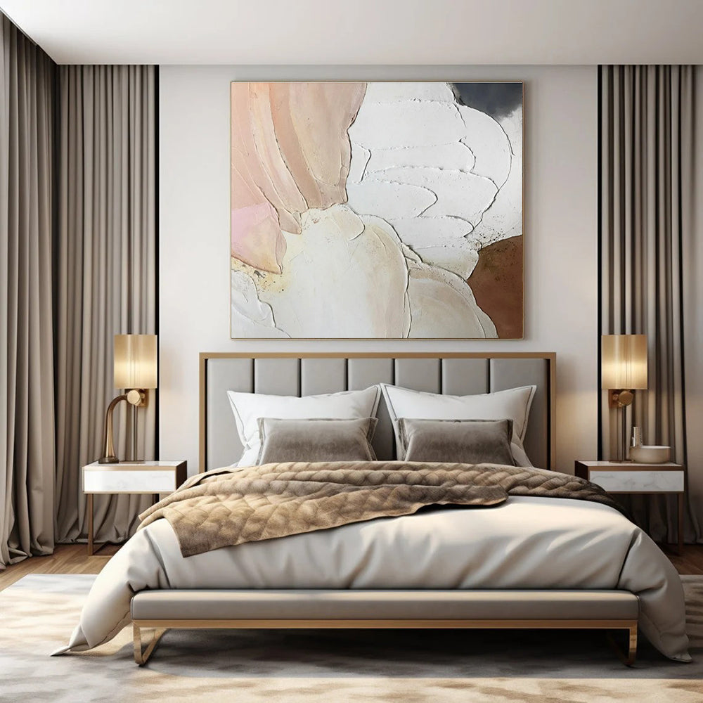 Custom Hand-Painted Abstract Canvas for Bedroom & Hotel Reception Areas LargeART1437