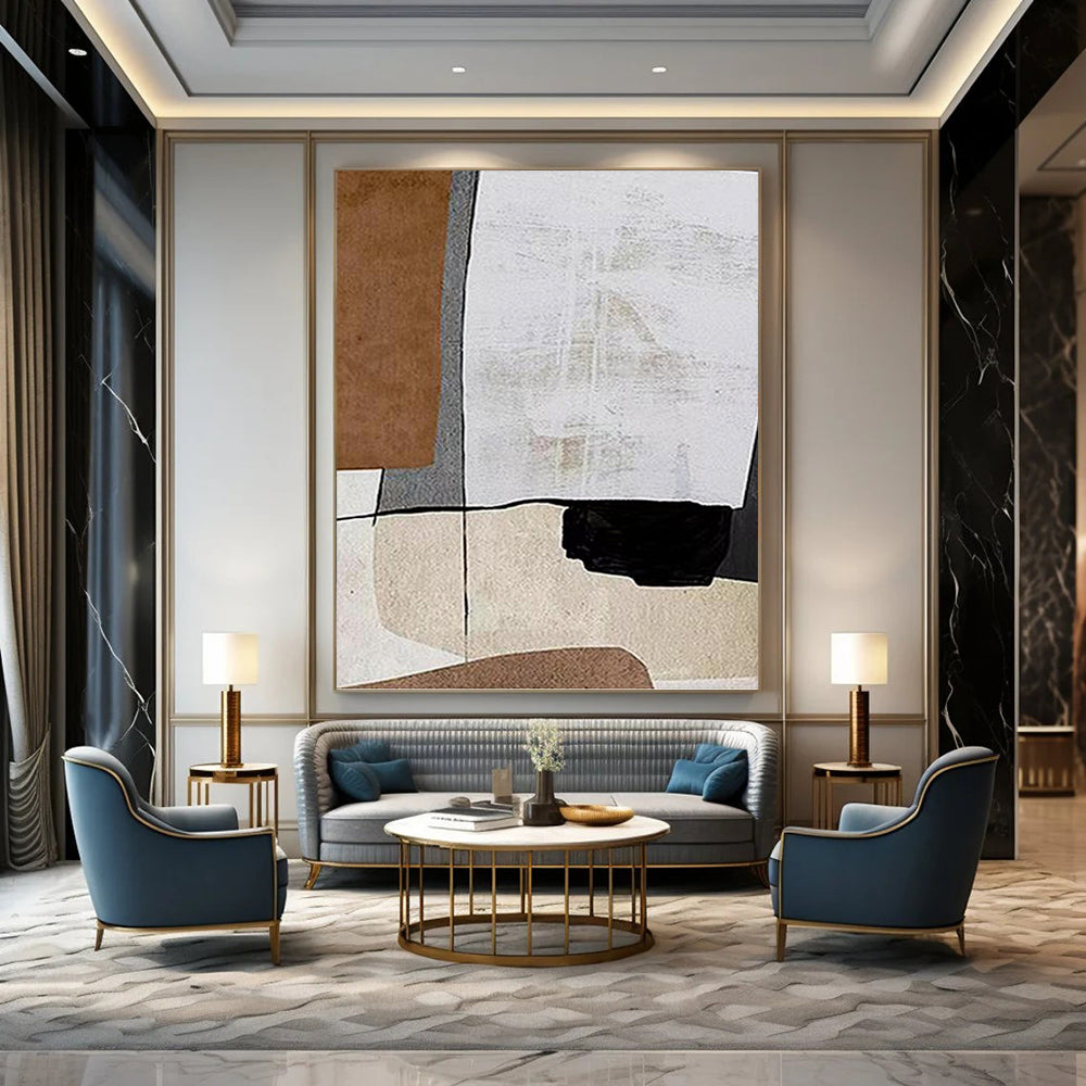 Mega - Format Hand - Painted Textured Custom Abstract Hymn, for Hotel and Bedroom DKH1520