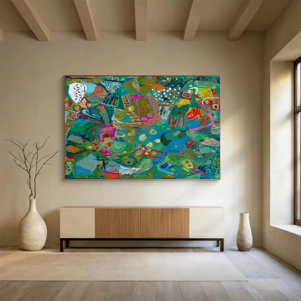 Colorful Abstract Landscape - Vibrant Living Room or Office Art DLZ235