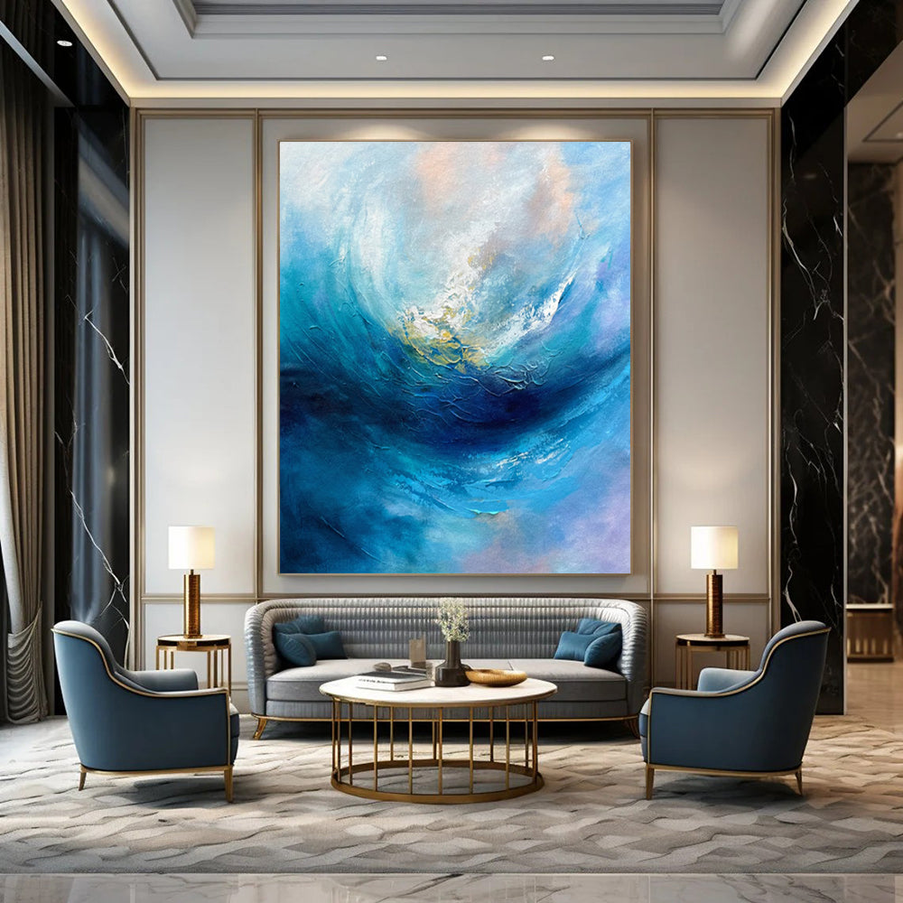 Large-Sized Hand-Painted Abstract Masterpiece for Hotel Suite & Private Lounge LargeART2250