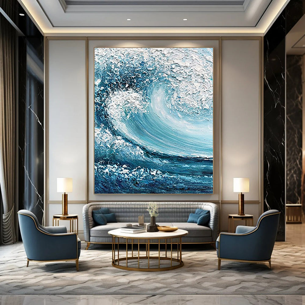 Large Custom Abstract Paintings: Textured Beauty for Office & Bar DTP322