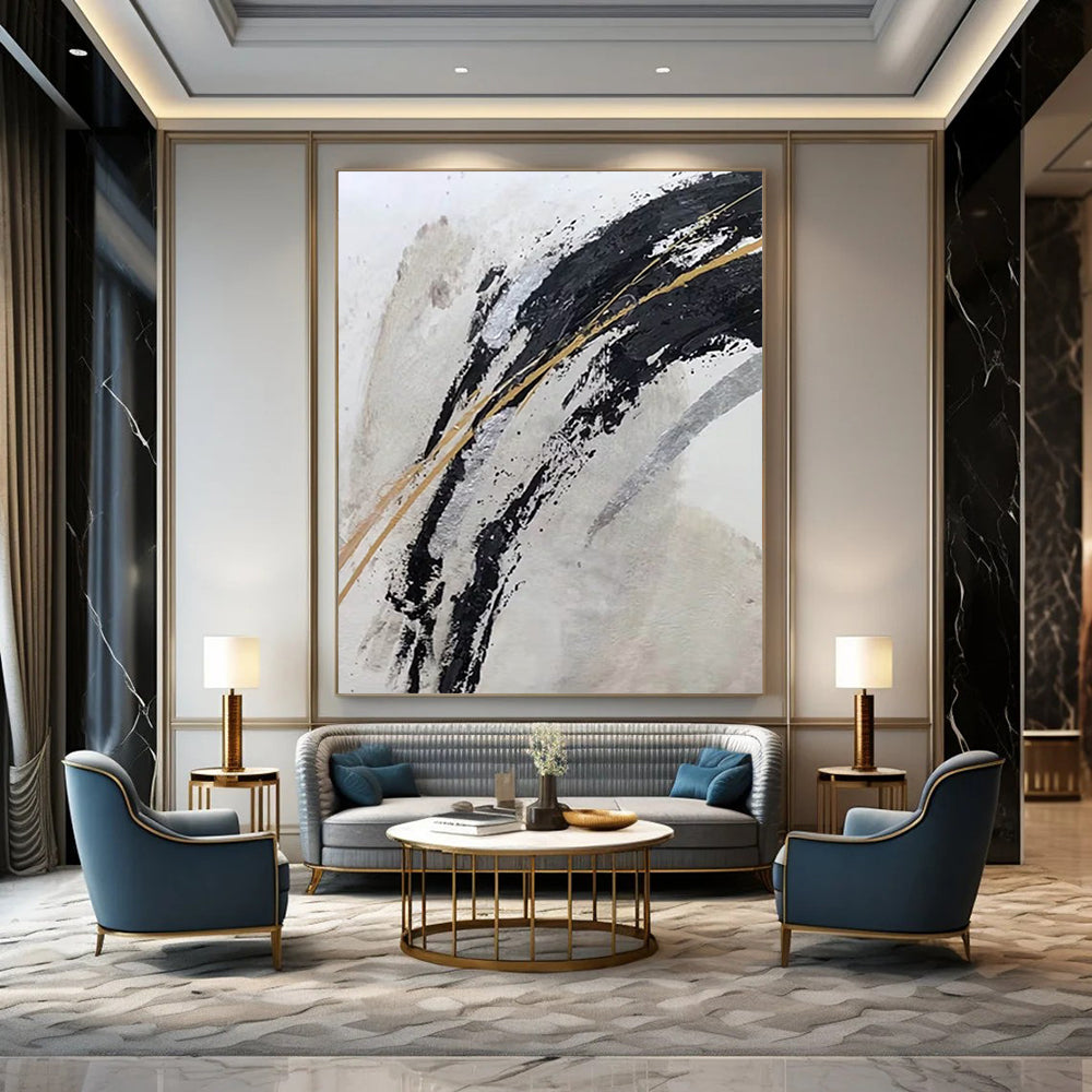 Hand-Painted Large Abstract Creations: Textured Styles for Bar & Hotel DTP249