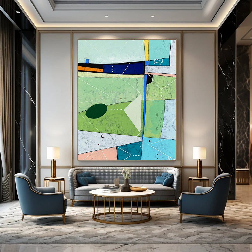 Stunning Hand - Rendered Textured Canvas Abstract for Dining Room & Hotel Suite DKH1104