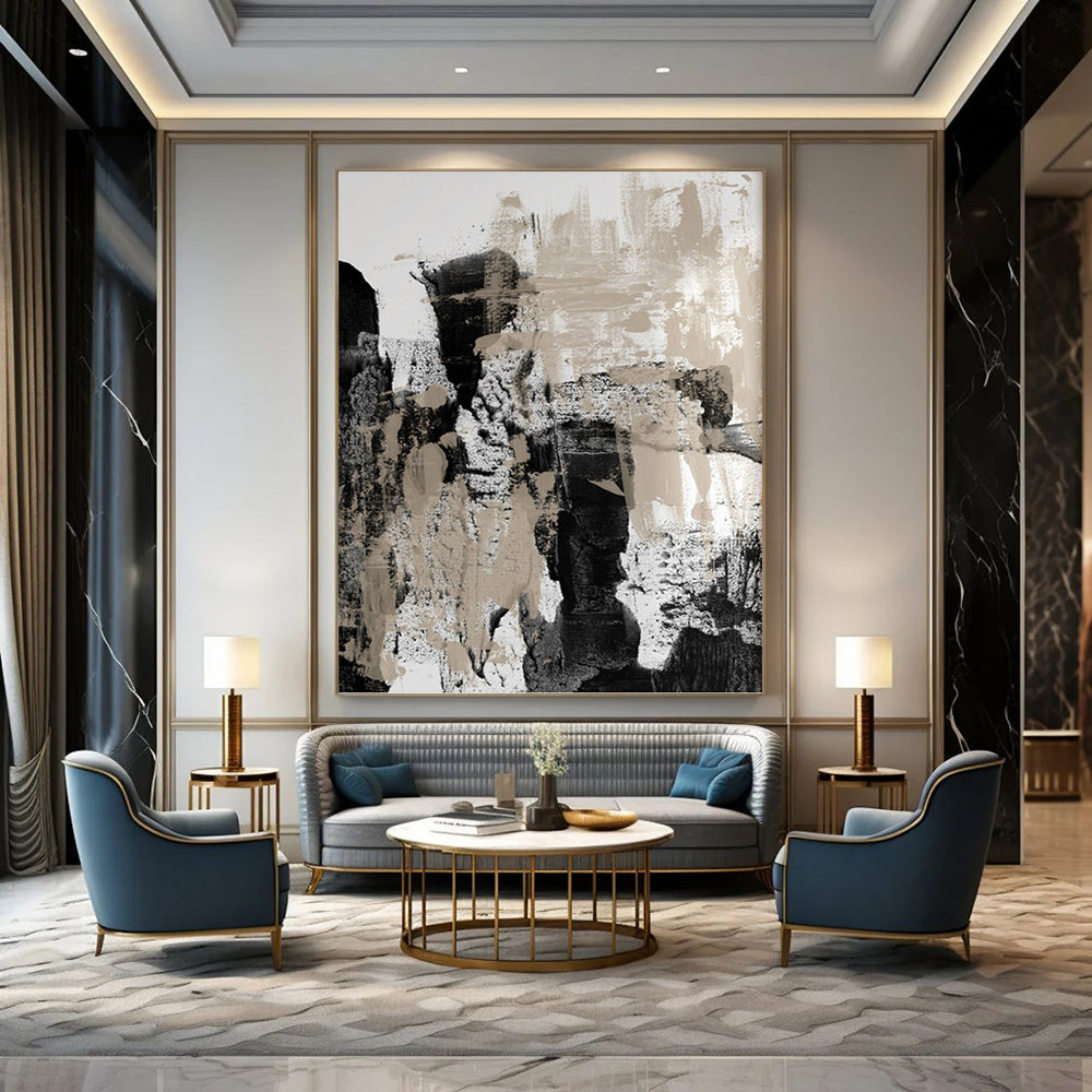 Softly Textured Abstract Wall Art for Dining Room & Entryway DKH0966