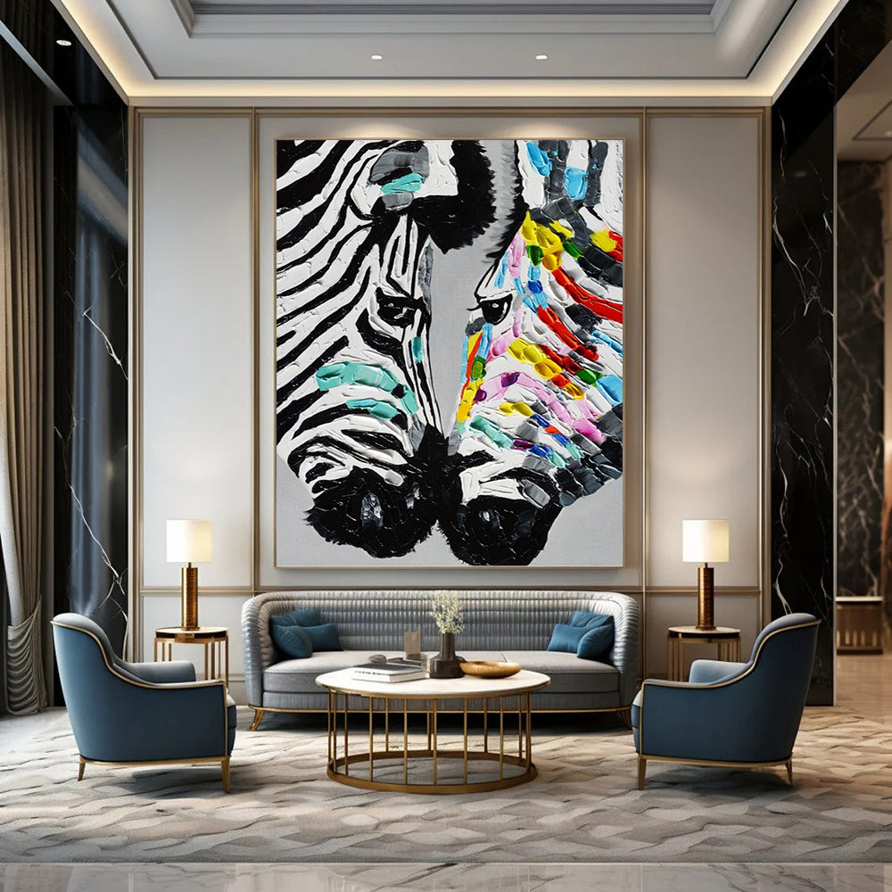 Vast - Sized Vertical Hand - Painted Custom Abstract Requiem (with Dynamic Textures), for Office and Dining Room DKH1545