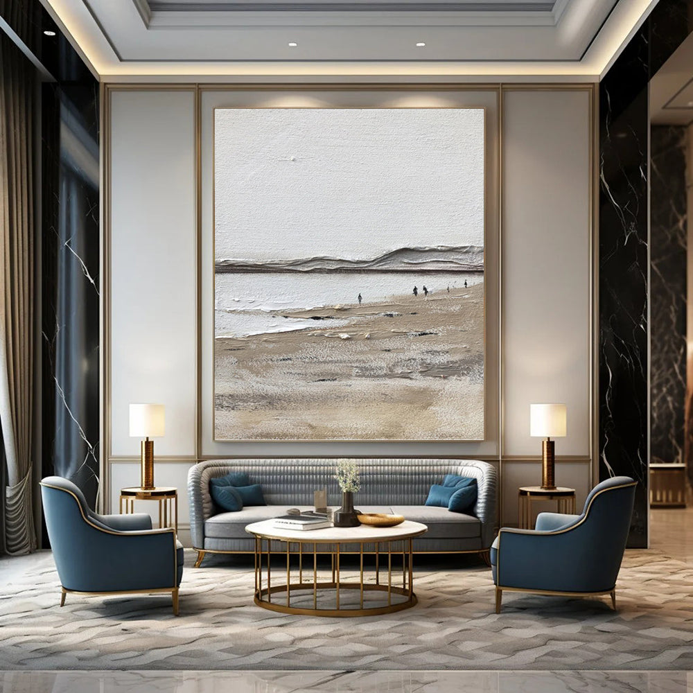 Custom Vertical Hand - Painted Abstract Creation for Living Room and Dining Room DKH1674