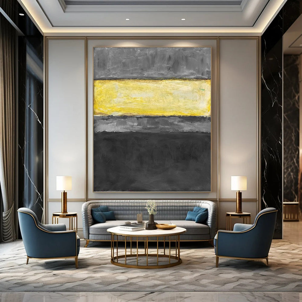 Enormous Vertical Hand - Painted Custom Abstract Symphony (with Hazy - Mist Textures) for Office and Dining Room DKH1625