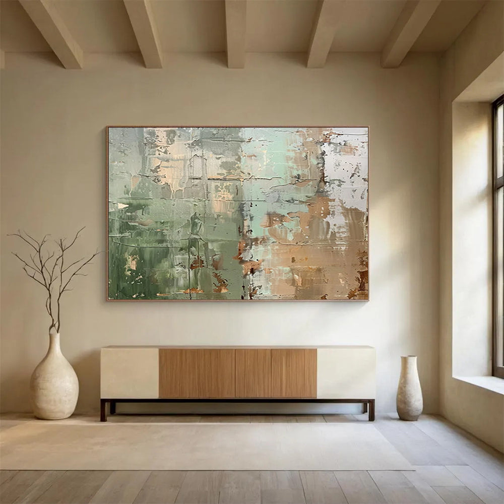 Green - Brown Textured Abstract - Eclectic Home Accent DLZ107