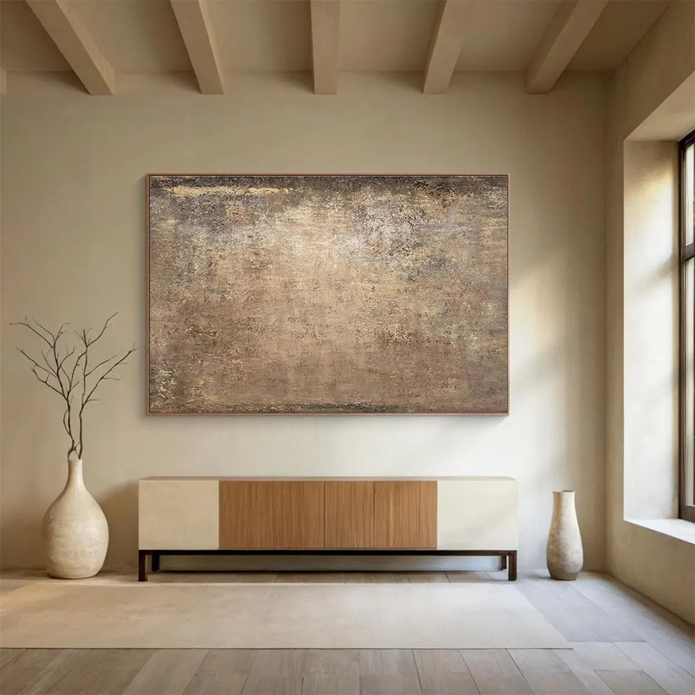 Stunning Hand - Painted Textured Abstract Mural for Bedroom & Dining Room DKH599