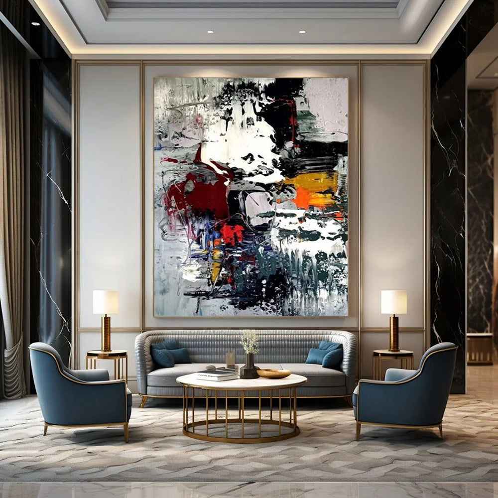 Hand-Painted Large Custom Abstract Art for Bedroom & Living Room DTP391