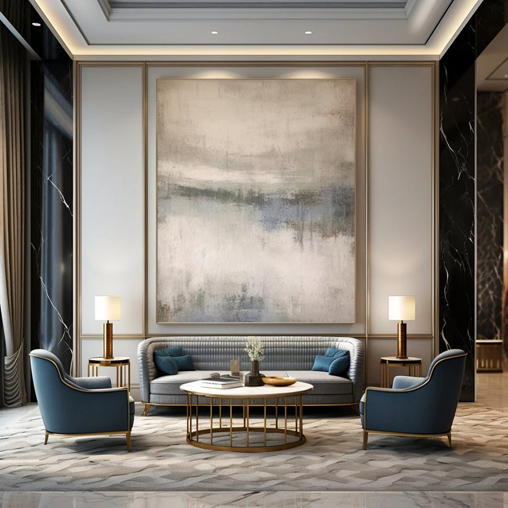 Vertical Hand - Painted Textured Custom Abstract Creation for Living Room and Office DKH1667