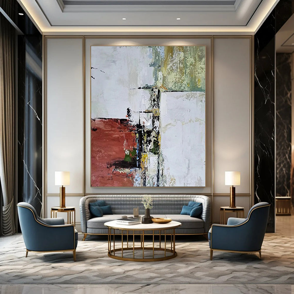 Grandiose Hand - Painted Textured Custom Abstract Art for Dining Room and Bar DTP039