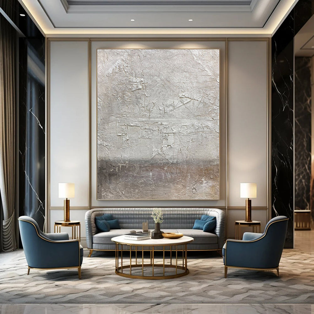 Mega - Format Hand - Painted Textured Custom Abstract Canvas, for Hotel and Entryway DKH1491