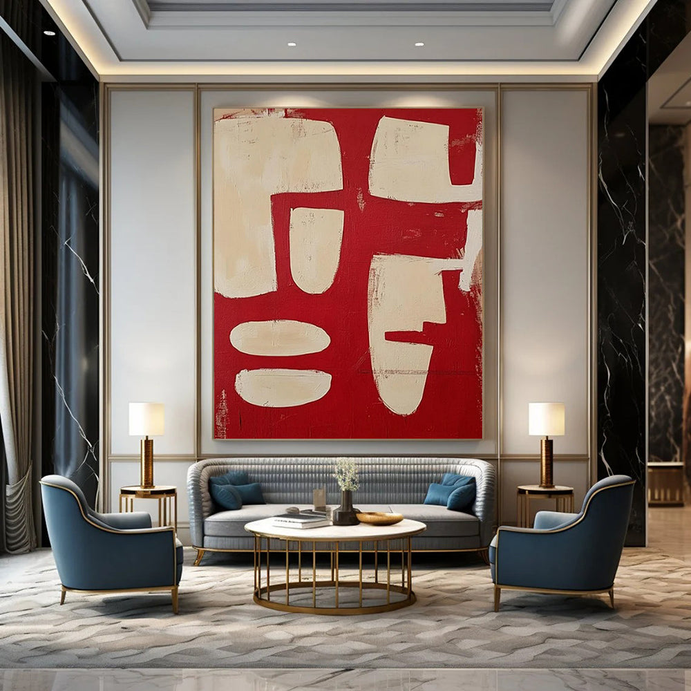 Oversized-Scale Hand-Painted Abstract Canvas for Office & Entryway LargeART2367