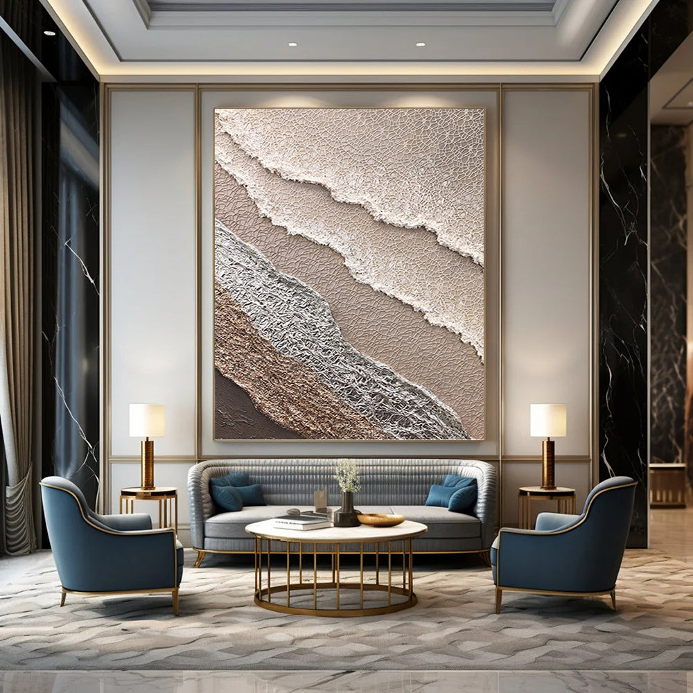 Custom - Made Hand - Painted Textured Abstract Canvas for Bedroom & Dining Room DKH0988