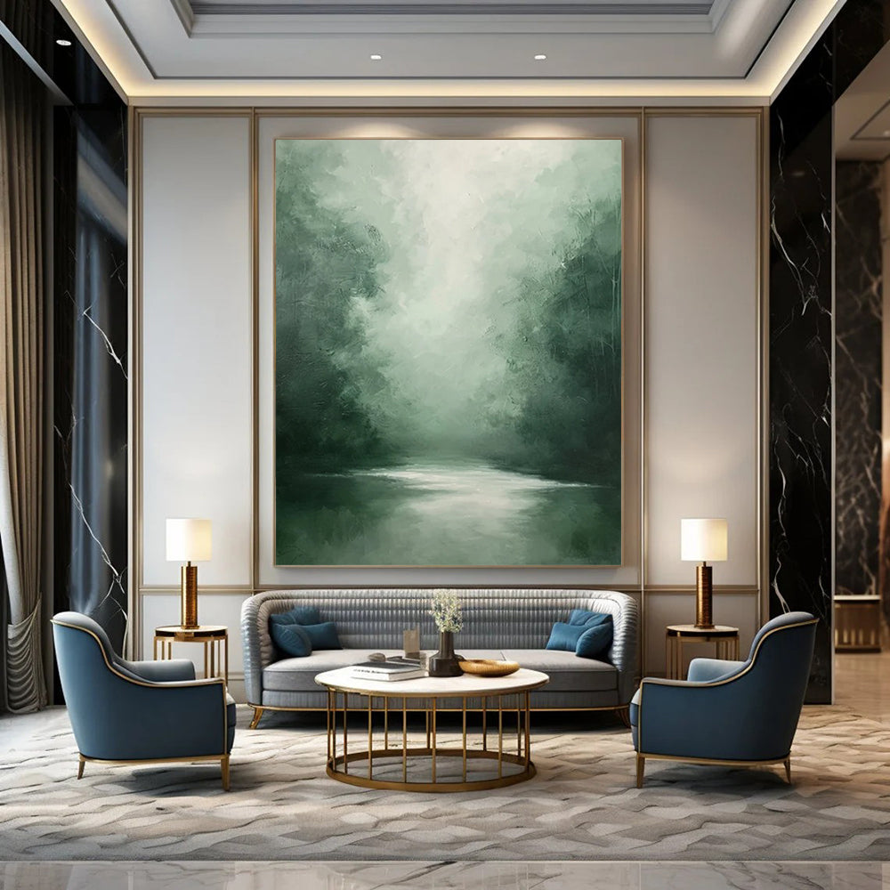Jumbo Hand - Painted Textured Custom Abstract Canvas for Hallway and Hotel DTP024