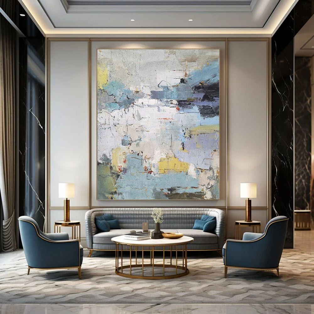 Custom Abstract Art: Large Dimensions, Textured Excellence for Dining Room & Hotel DTP312