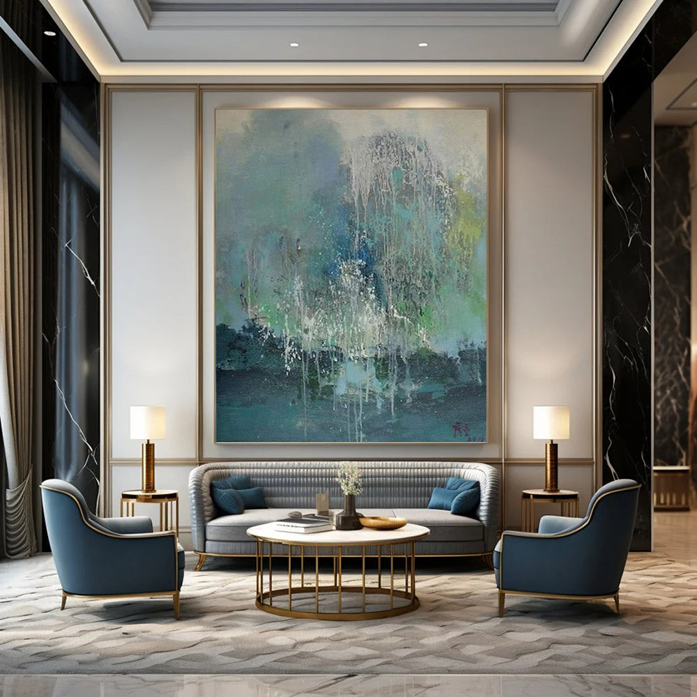 Enormous Hand - Painted Textured Abstract Mural for Bar & Living Room DKH1199