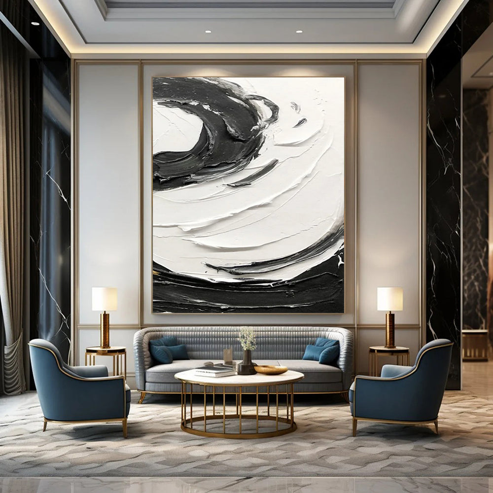 Custom Hand-Painted Abstract Art for Living Room & Hallway DTP380