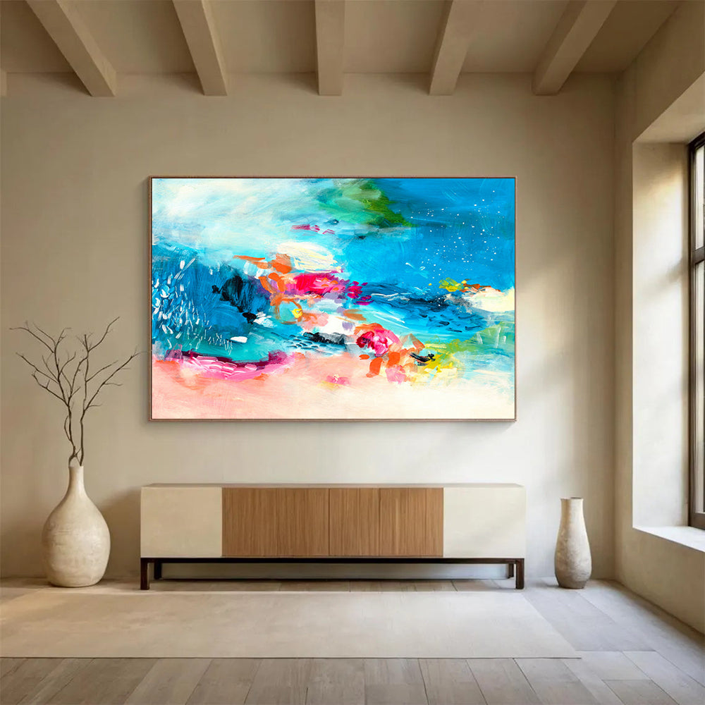 Tailored Giant Abstract Canvas for Rooftop Bar DKH031