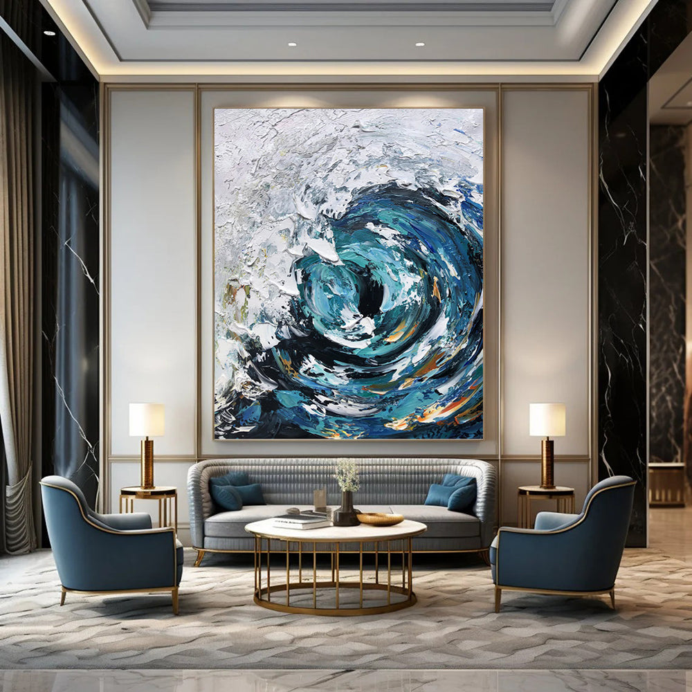 Evocative Hand - Painted Textured Abstract Art for Office & Hallway DKH1295