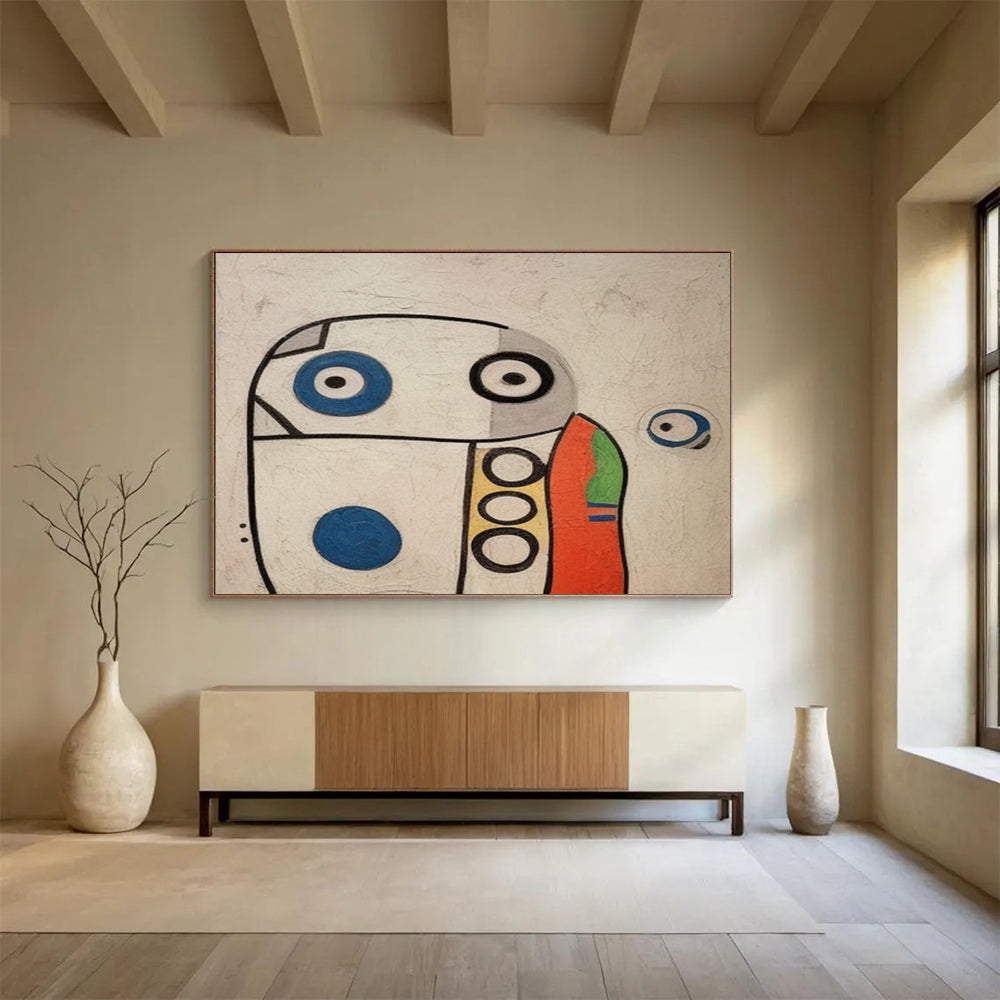 Whimsical Robot - like Abstract Art - Playful Kids’ Room Decor DLZ001