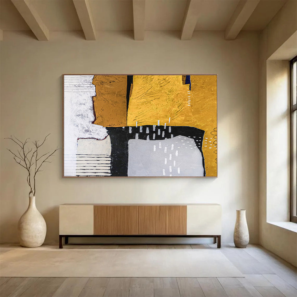 Large - Format Hand - Painted Textured Abstract Painting for Entryway & Bedroom DKH574