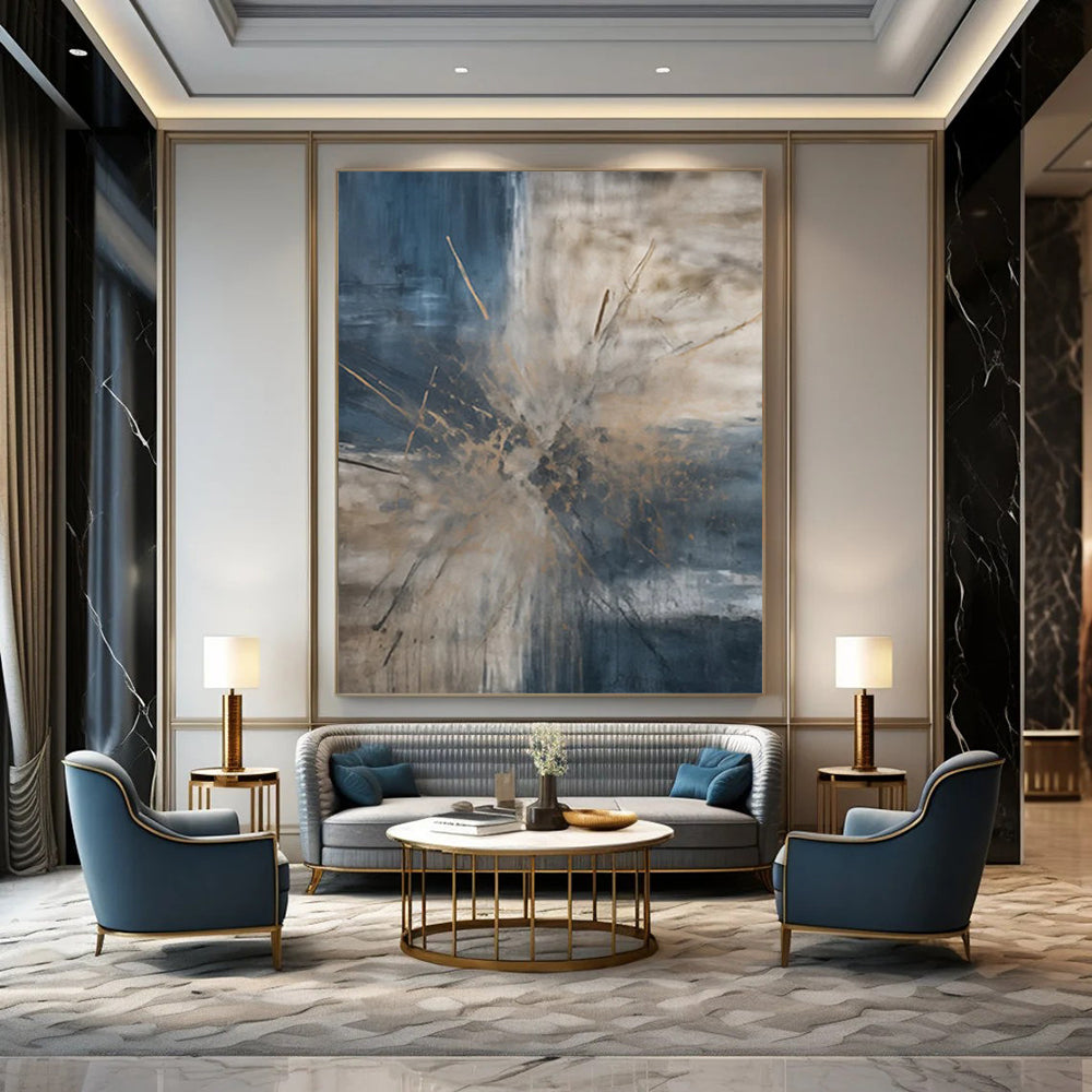 Desert Dunes: Stupendous Hand - Painted Custom Abstract Creation for Bedroom and Hotel DTP119