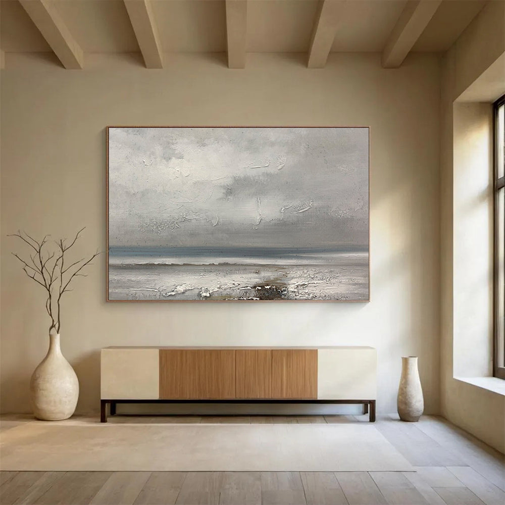 Textured Grey Seaside - Minimalist Living Room or Office Art DLZ265