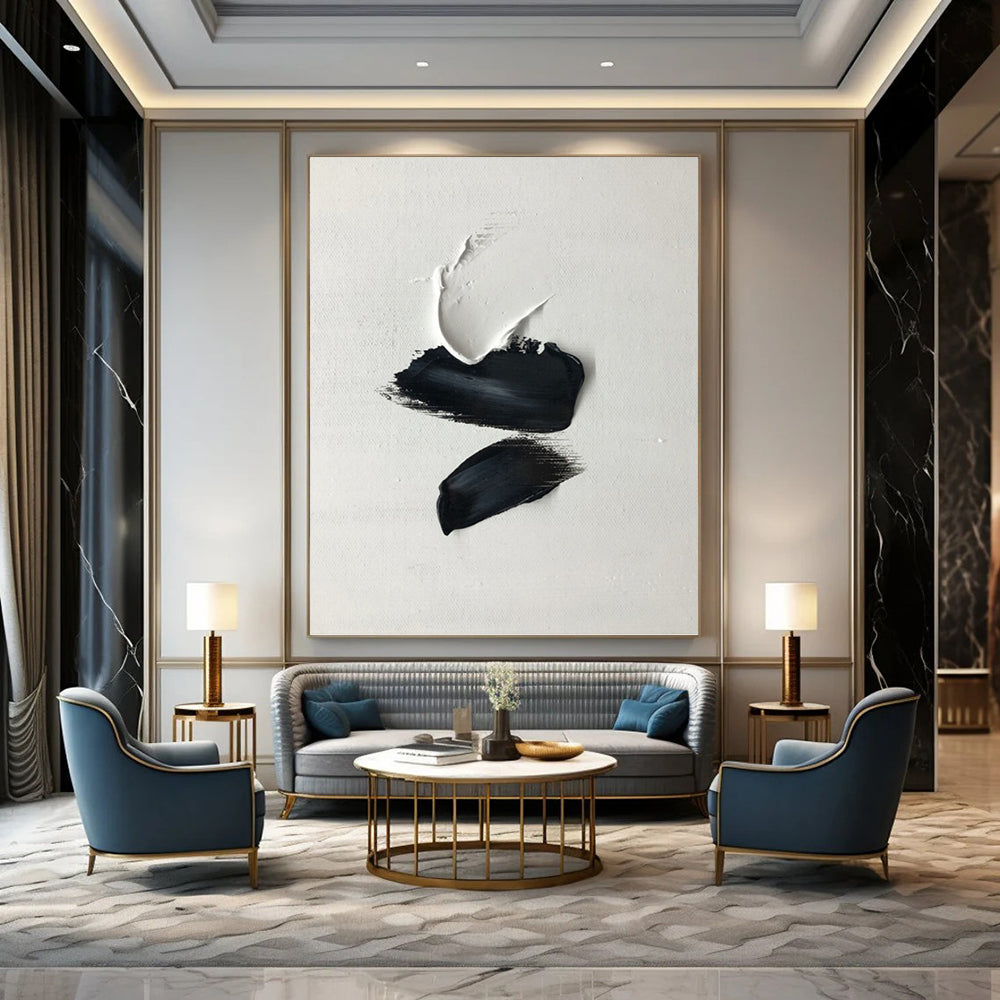 Custom Vertical Hand - Painted Large Abstract Gem for Bedroom and Hotel DKH1666