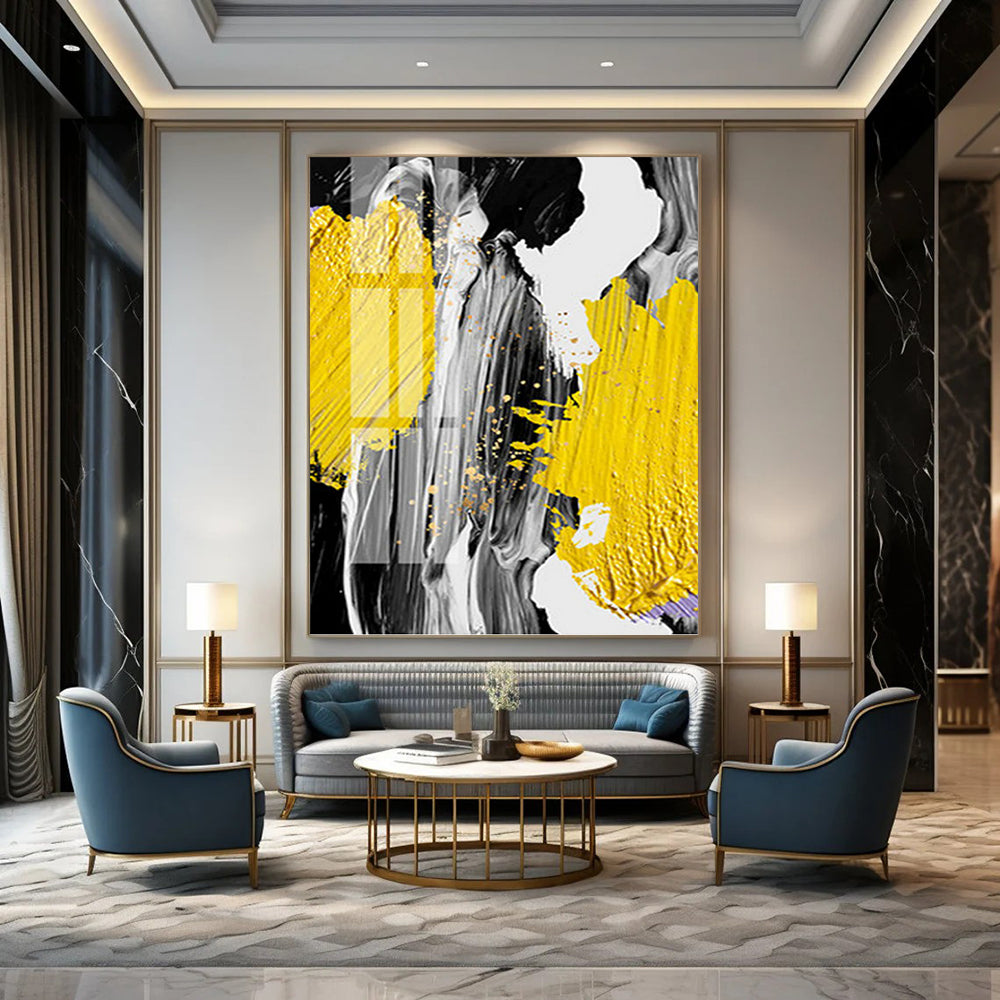 Vast - Expansive Vertical Hand - Painted Textured Custom Abstract Artifact, for Decorating Bedroom and Office DKH1526