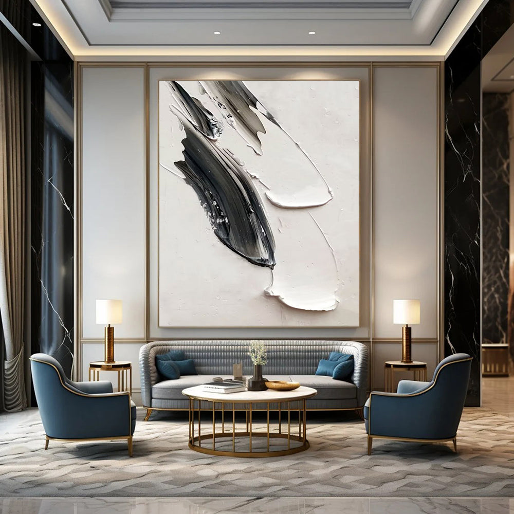 Vertical Hand - Painted Custom Abstract Art for Bedroom and Dining Room DKH1669