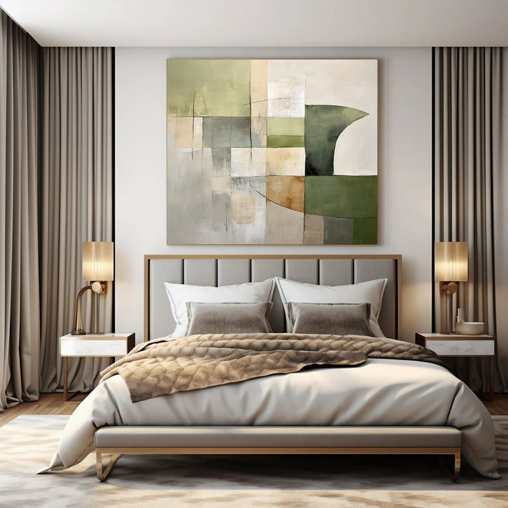 Custom Hand-Painted Abstract Painting for Bedroom & Hotel Spa Suites LargeART1440