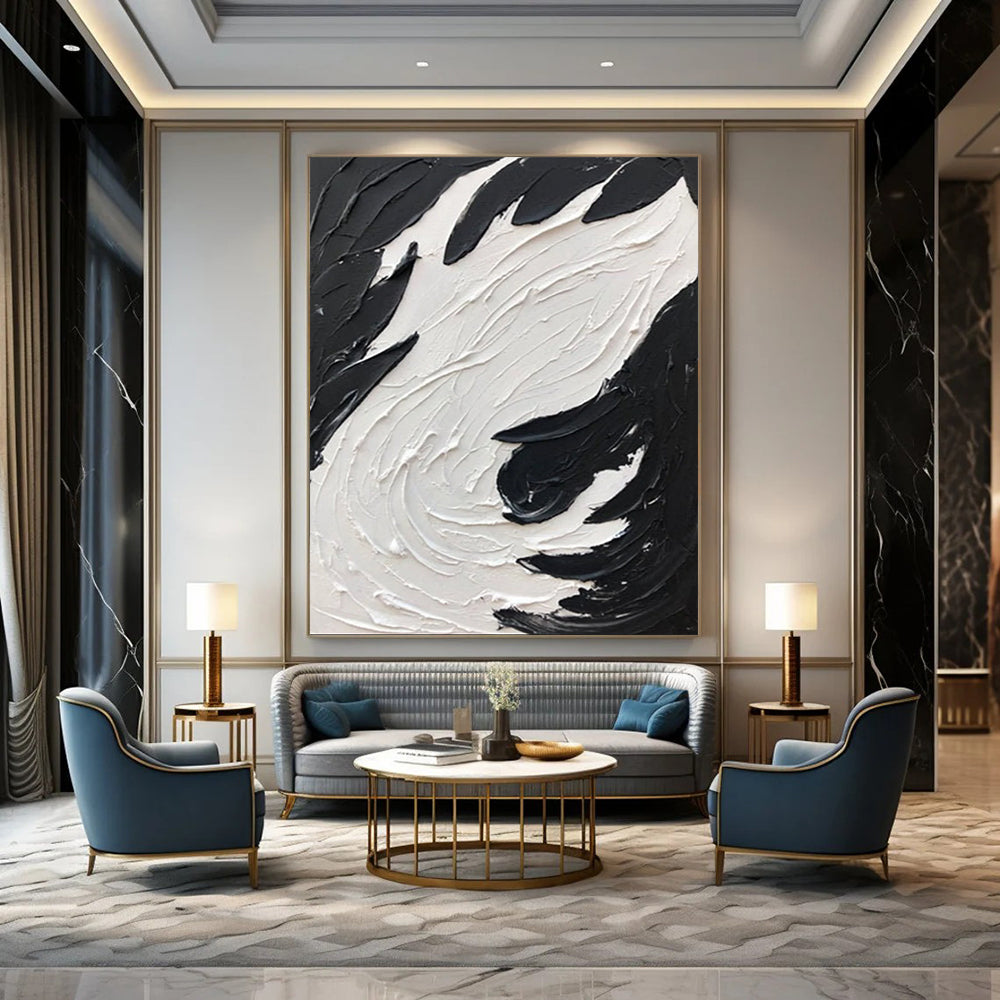 Hand-Painted Large Custom Abstract Artworks for Hotel & Entryway DTP398