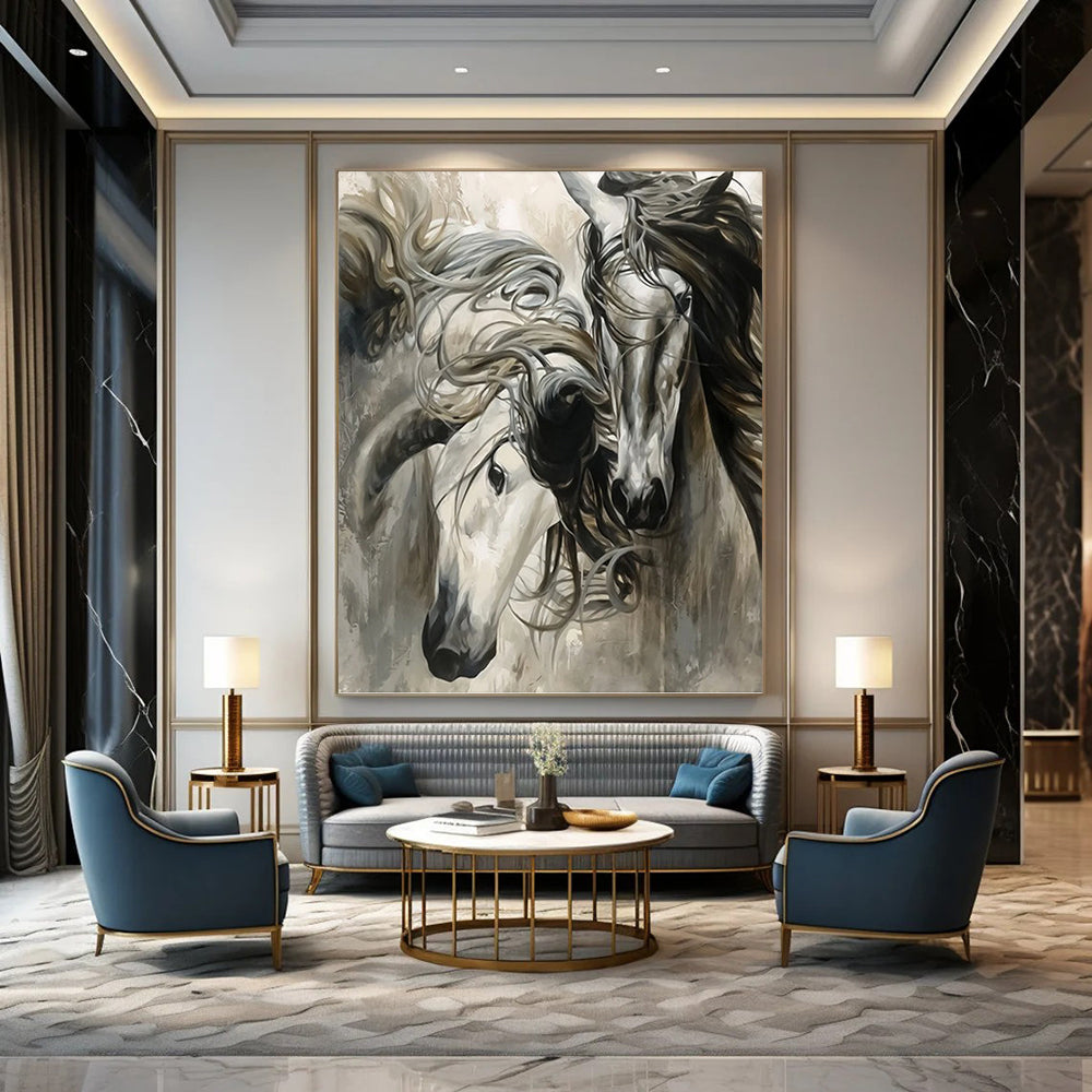 Vertical Hand - Painted Textured Custom Abstract Creation for Bedroom and Office DKH1644