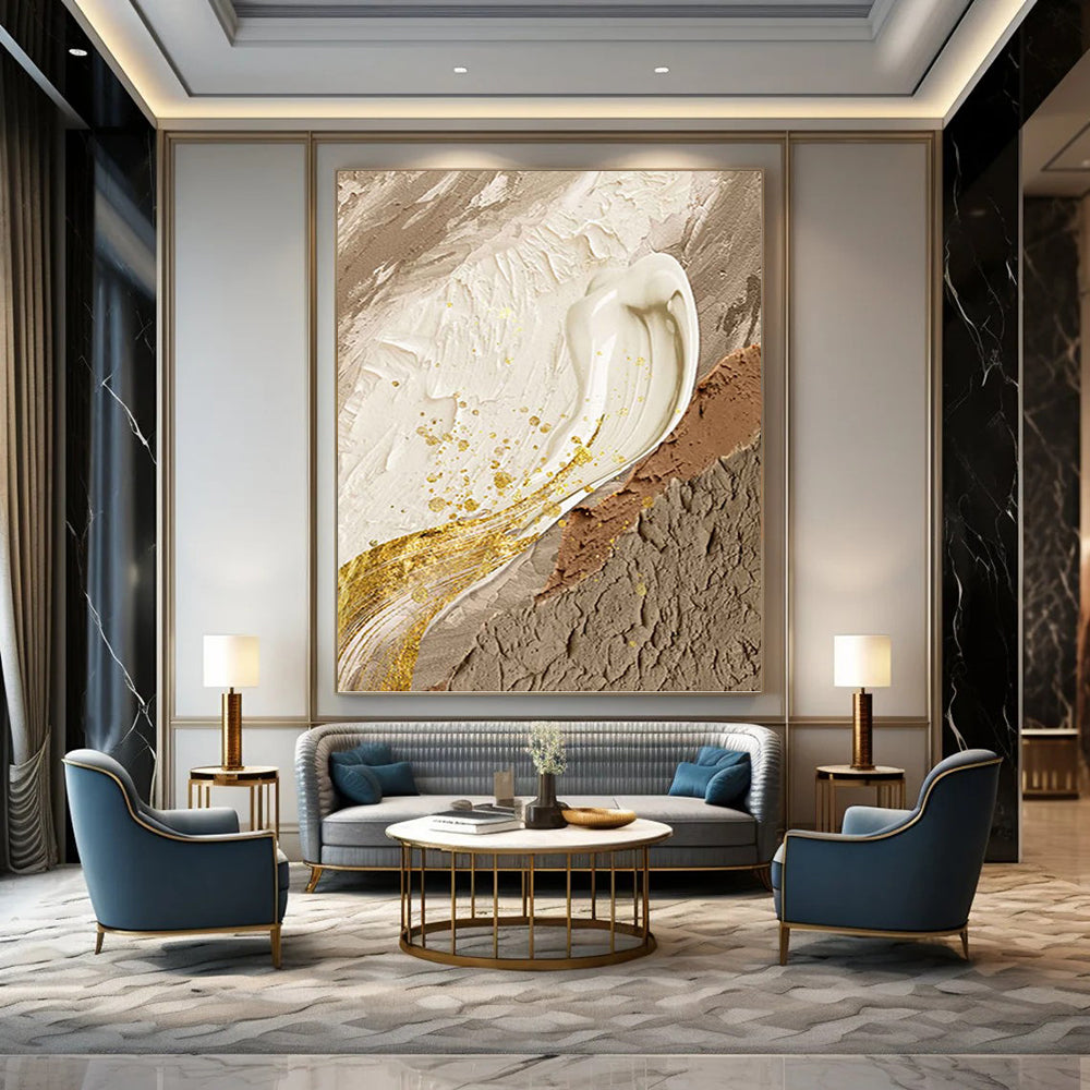 Mammoth - Scale Hand - Painted Textured Custom Abstract Artwork, for Bar and Hotel DKH1487