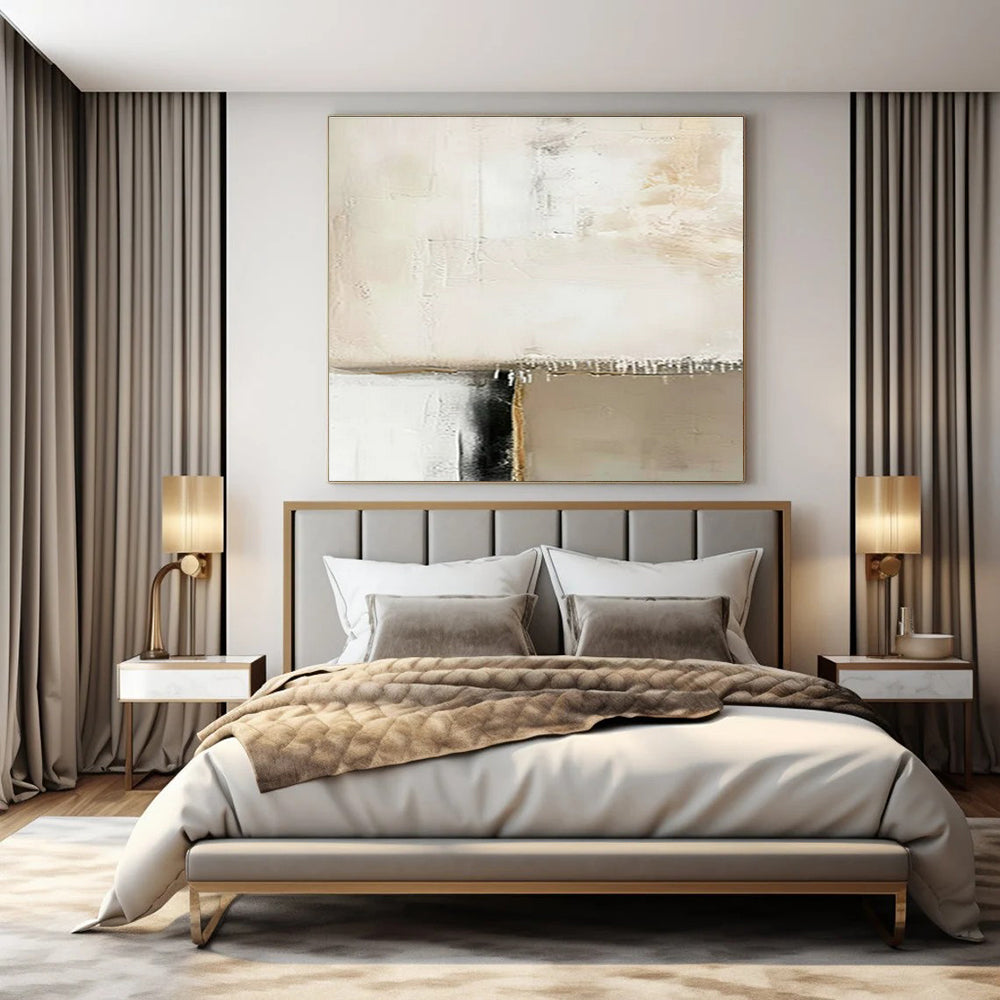 Custom Hand-Painted Abstract Mural for Bedroom & Hotel LargeART1476