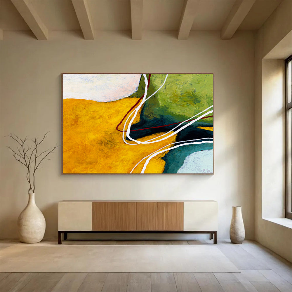 Vast - Scale Hand - Painted Abstract Canvas for Living Room & Bedroom DKH551