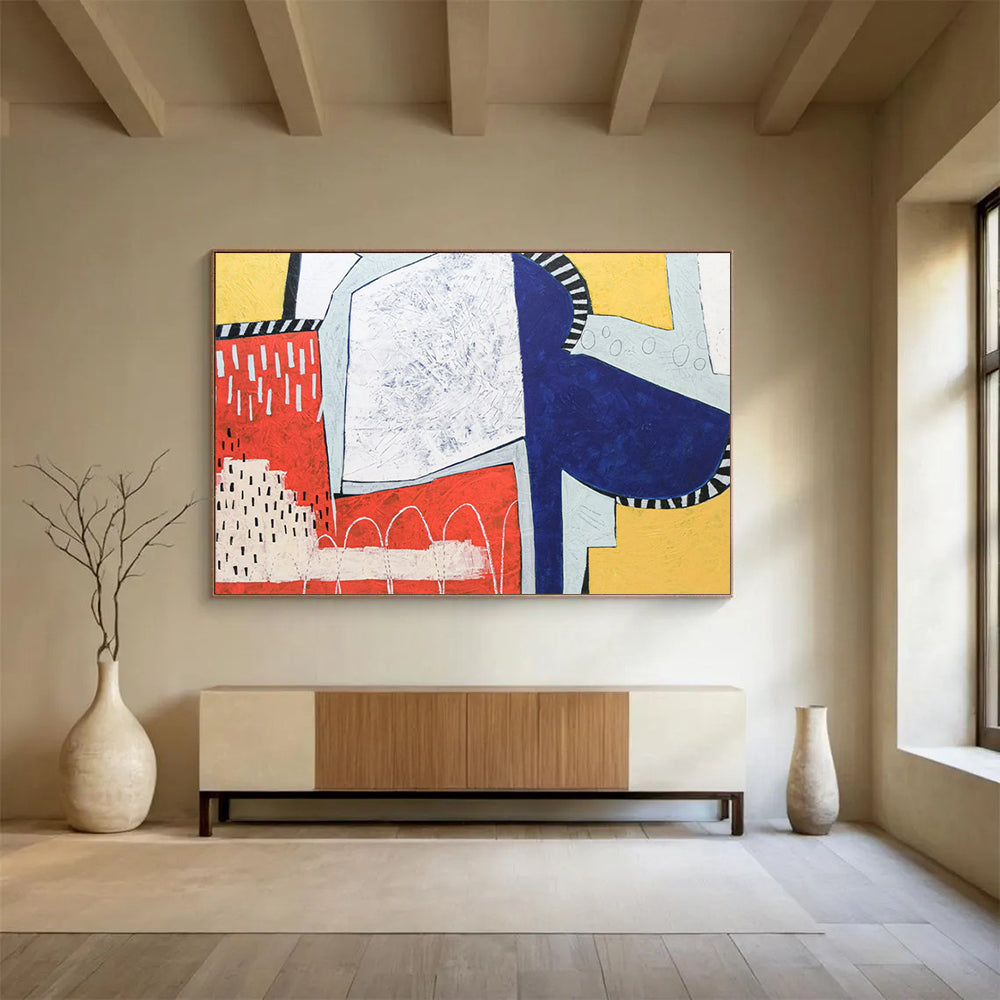 Glowing Luminous Giant Abstract Painting for Hallway & Bar LargeART1804