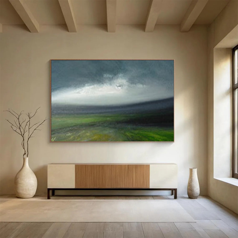 Misty Green Landscape Abstract - Serene Bedroom Escape DLZ005