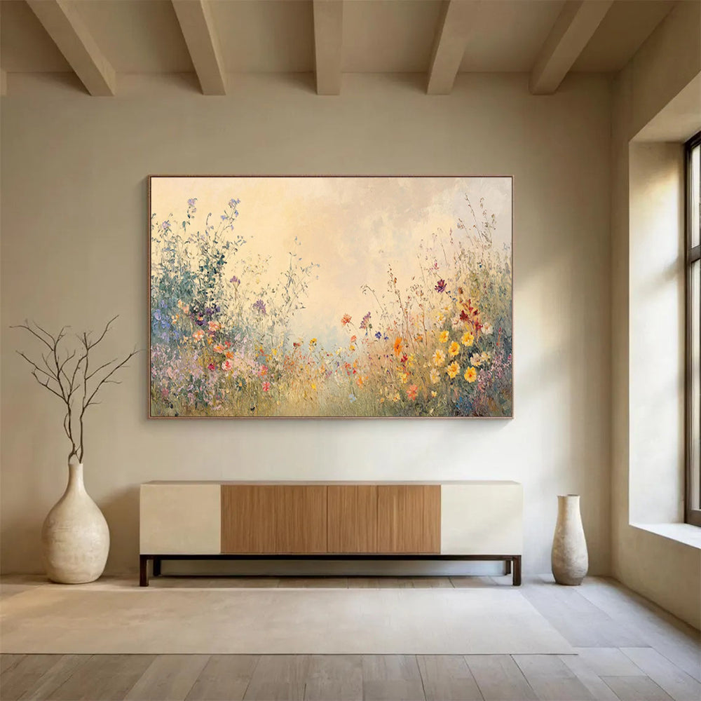 Vast Textured Hand - Painted Abstract Canvas for Decorative Focalization DKH693
