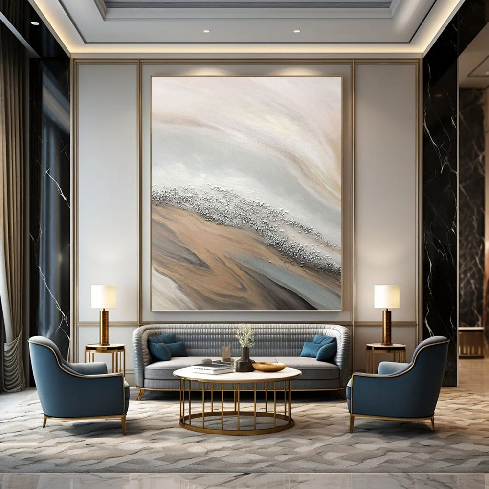 Gigantic Hand - Painted Textured Abstract Mural for Planetarium & Observatory DKH1228