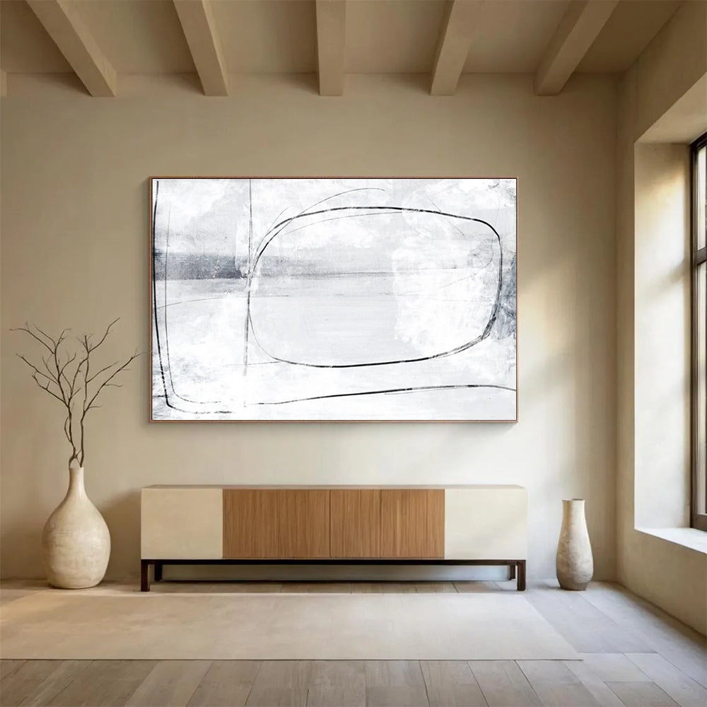 Minimalist Line Landscape - Oversized Calm Living Room Art DLZ140