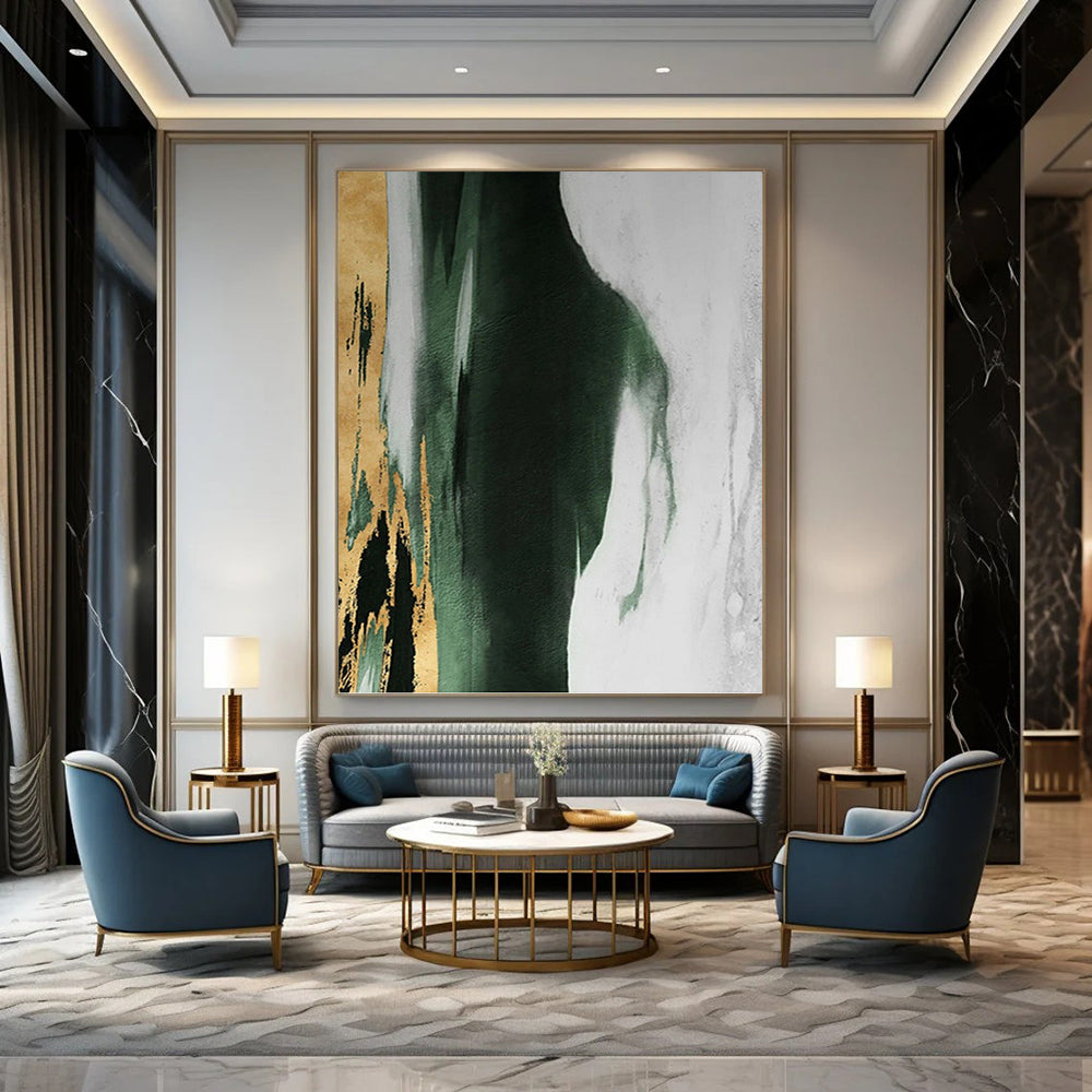 Striking Hand - Painted Textured Abstract Mural for Living Room & Office DKH1204