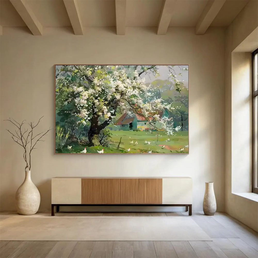 Spring Blossom Farmhouse - Charming Living Room or Bedroom Art DLZ215