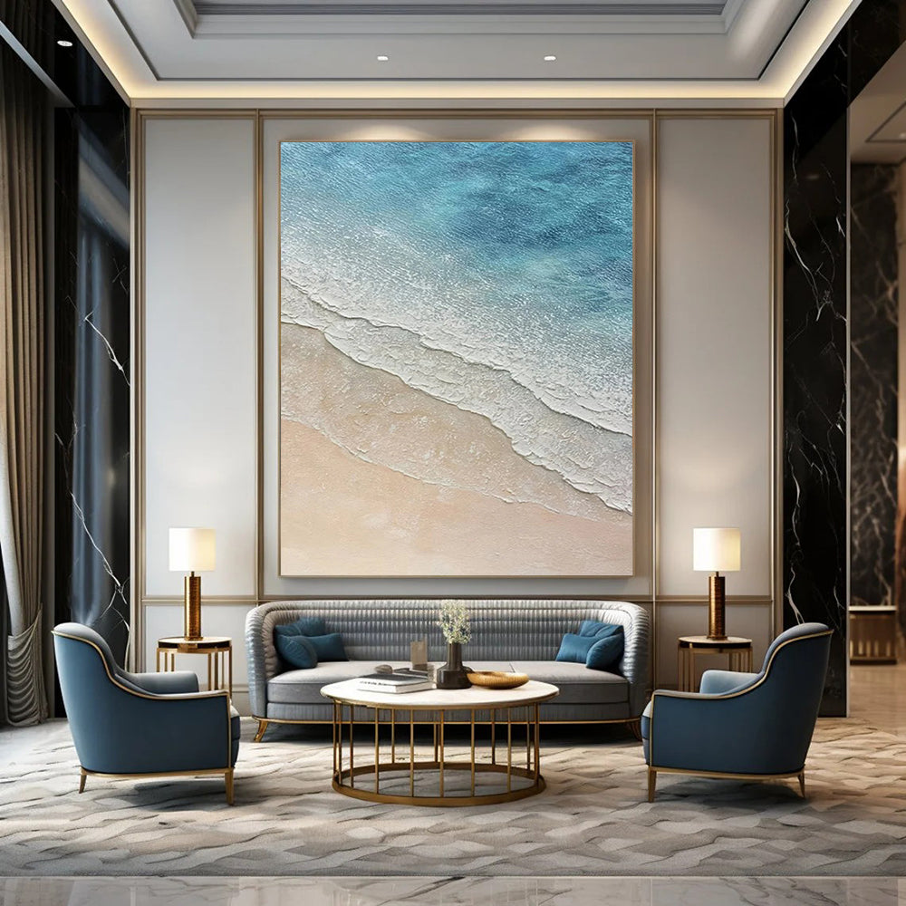 Big-Size Handmade Abstract Paintings: Textured Details for Living Room & Hallway DTP314