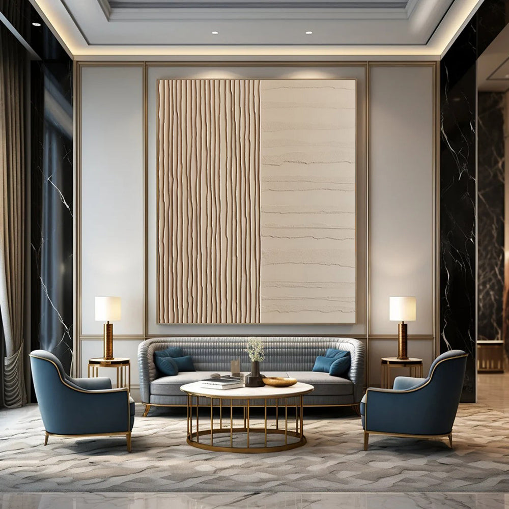 Palace - Sized Hand - Painted Custom Abstract Work (with Exquisite Textures), for Office and Bedroom DKH1478