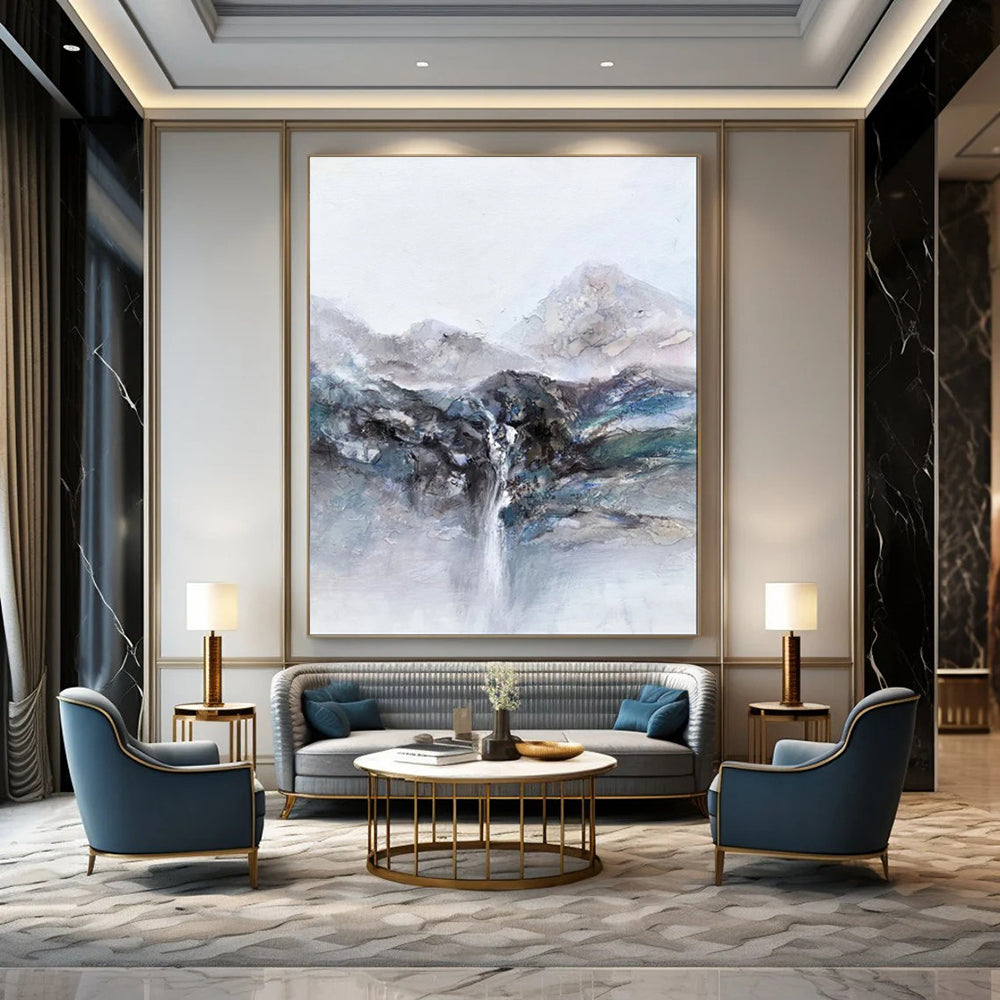 Delicate & Intricate Hand-Painted Bespoke Abstract Painting for Office & Entryway LargeART1961