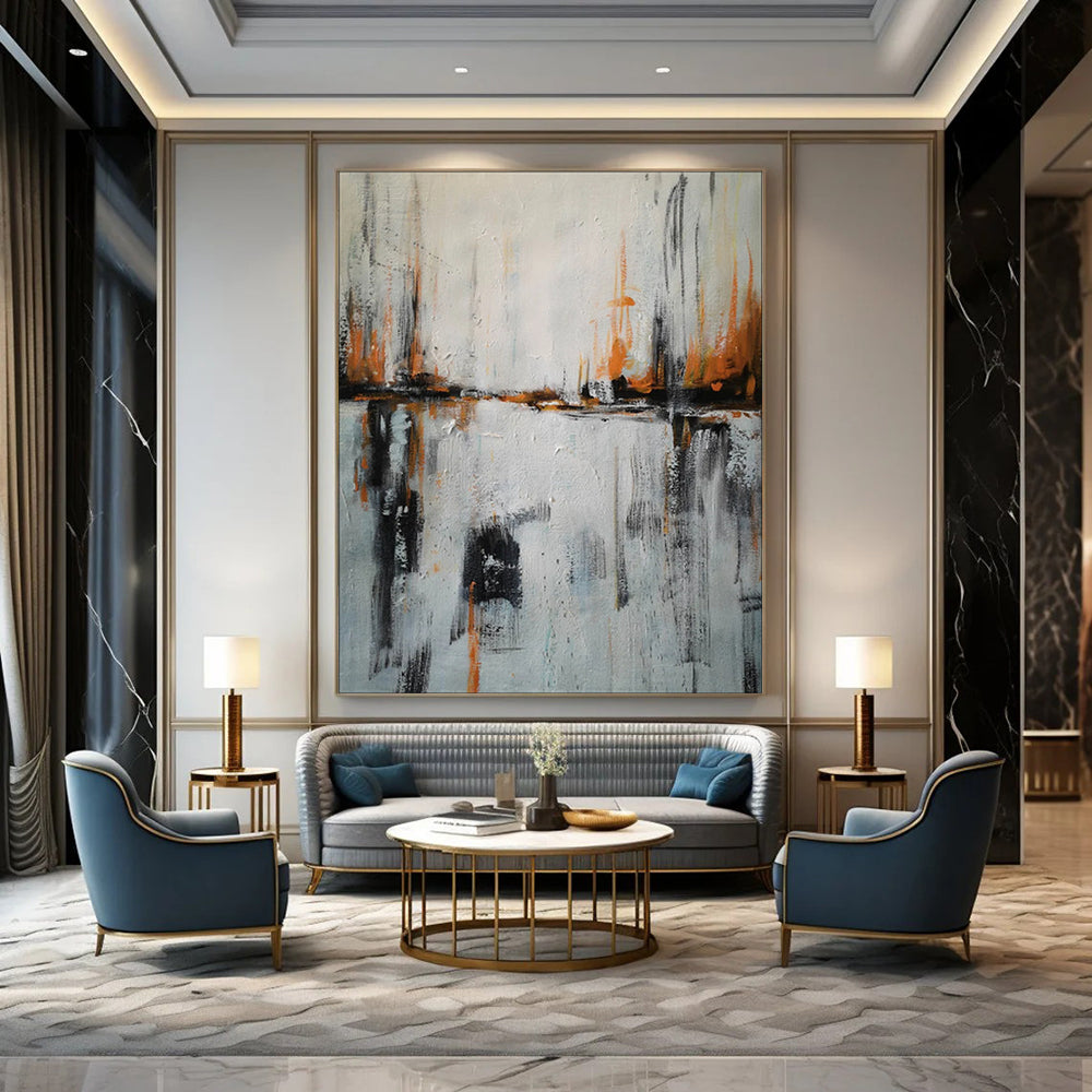 Tranquil & Pastel Hand-Painted Custom Abstract Painting for Bedroom & Hallway LargeART1973
